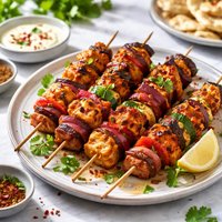 Halloumi Kebabs Marinated in Tandoori Yogurt Spice