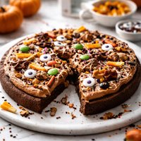 Halloween Brownie Pizza