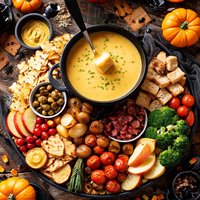 Halloween Cheddar Fondue for the Adults