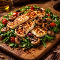 Haloumi and Mushroom Salad