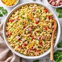 Ham and Cheddar Macaroni Salad