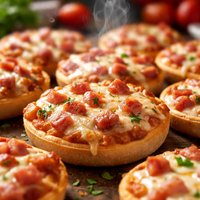 Ham and Cheese Pizza Mini Bagels