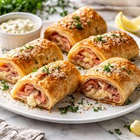 Ham and Cheese Strudels Appetizer Paula Deen