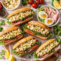 Ham and Egg Salad Sandwiches