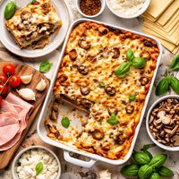 Ham and Mushroom Lasagna