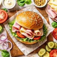 Ham and Swiss in a Bun