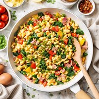 Ham and Vegetable Scrambled Eggs
