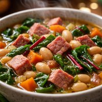 Ham Bean and Swiss Chard Soup