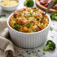 Ham Broccoli and Cheese Souffle