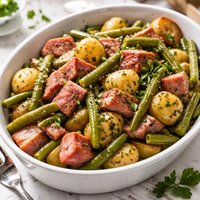 Ham Green Beans and Potatoes Crock Pot