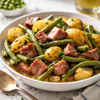 Ham Green Beans and Potatoes Slow Cooker