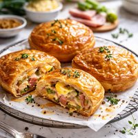 Ham Leek Egg Cheese Pies