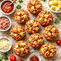 Ham Pineapple Pizza Muffins