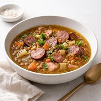 Ham Sausage Lentil Soup