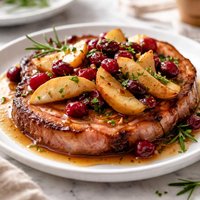 Ham Steak with Apples Cranberries