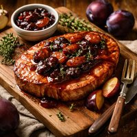 Ham Steak with Plum Sauce