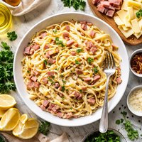 Ham Swiss Cheese Linguine