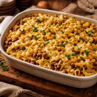 Hamburger Noodle Corn Casserole