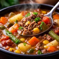 Hamburger Vegetable Crock Pot Soup Dairy Free