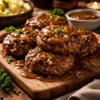 Hamburgers with Brown Gravy Total Comfort Food Aka Meat Cakes