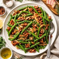 Haricot Vert French Green Beans with Bacon and Onions