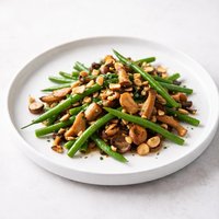 Haricot Verts Green Beans Wild Mushrooms with Hazelnuts