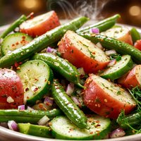 Haricots Verts Red Potato and Cucumber Salad