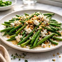 Haricots Verts with Goat Cheese and Warm Dressing
