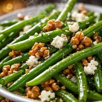 Haricots Verts with Toasted Walnuts and Chevre