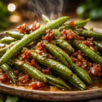 Haricots Verts with Warm Bacon Vinaigrette
