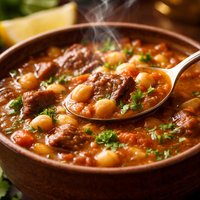 Harira Beef and Chickpea Soup