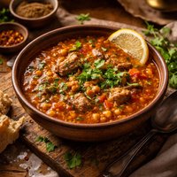 Harira Chickpea Lamb and Coriander Soup