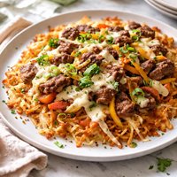 Hash Browns a La Cheese Steak