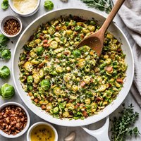 Hashed Brussels Sprouts with Fresh Oregano