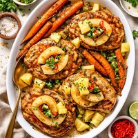 Hawaiian Appled Pork Chops with Carrots