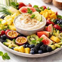 Hawaiian Fruit with Pina Colada Dip