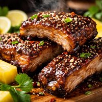 Hawaiian Hoisin Glazed Baby Back Pork Ribs