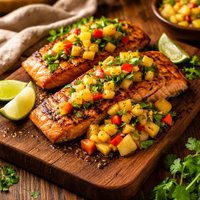 Hawaiian Salmon with Pineapple Salsa