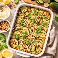 Hazelnut and Courgette Zucchini Bake