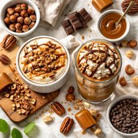 Hazelnut Turtle Latte Hot and Cold Versions