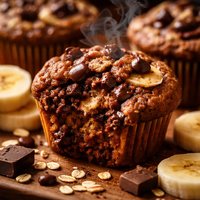 Healthier Chocolate Banana Muffins