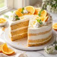 Healthier Creamsicle Cake