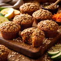 Healthy Apple Carrot Zucchini Muffins