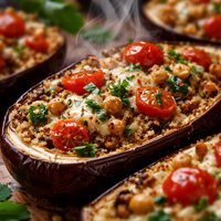 Healthy Baked Stuffed Eggplant