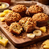 Healthy Banana Pineapple Muffins