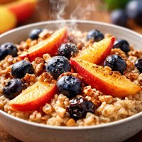 Healthy Blueberry Peach Oatmeal