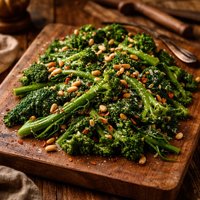 Healthy Broccoli Rabe with Pine Nuts