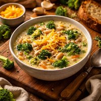 Healthy Broccoli White Bean Cheddar Soup