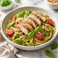 Healthy Creamy Chicken Pesto W Pasta for One
