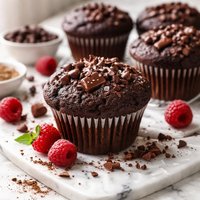Healthy Deep Dark Chocolate Muffins